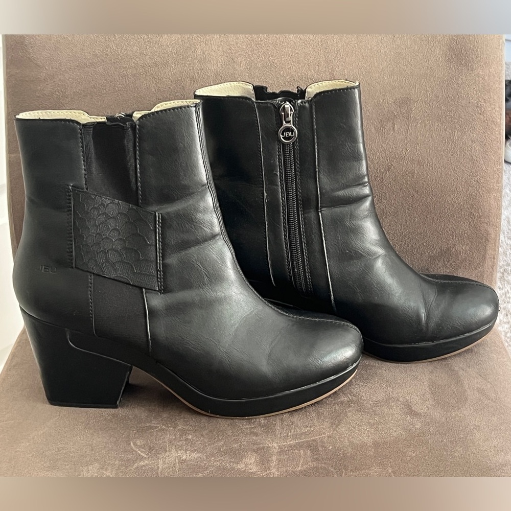 JBU by JAMBU women’s 9.5M Black Faux Leather Platform Ankle Boots
